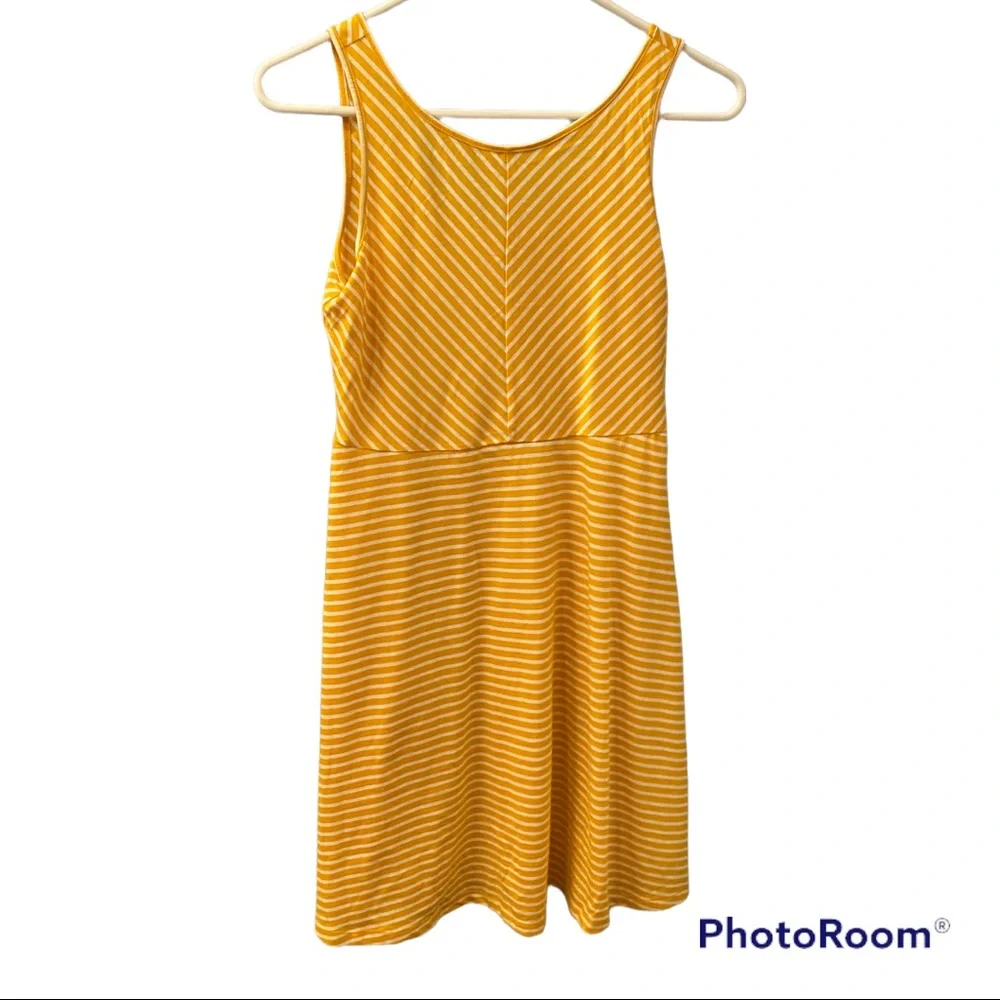 Old Navy girls dress sz XL NEW mustard yellow color w white stripes swim cover